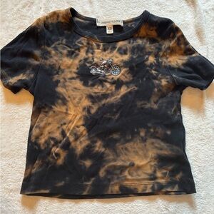 Orange and Black Crop Top